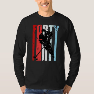 Mens Ice Hockey 40th Birthday Player Motivational T-Shirt