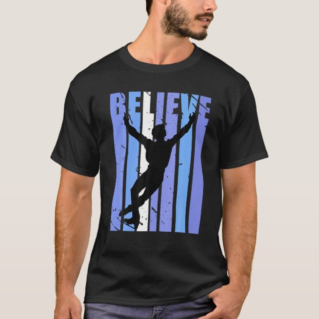Mens Ice Skater Figure Skater Retro Distressed Vin T-Shirt (Front)
