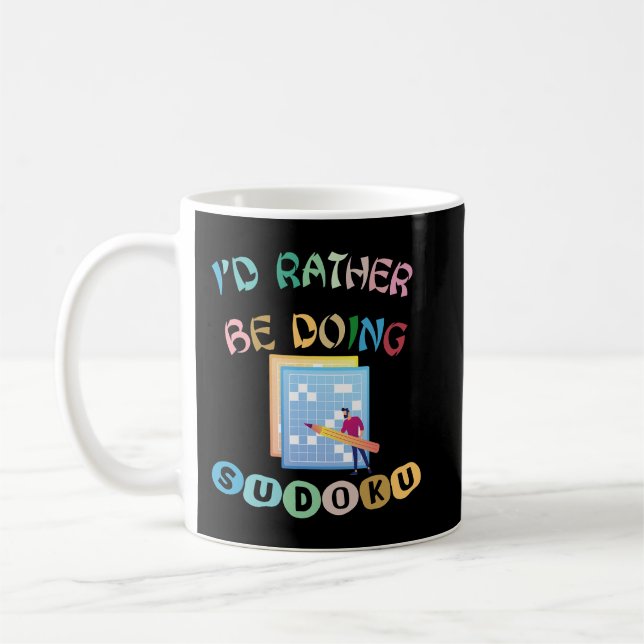 Mens Id Rather Be Doing Sudoku Puzzles Coffee Mug (Left)