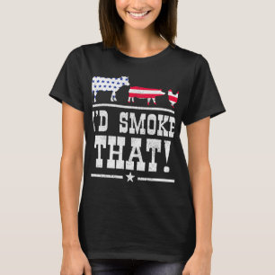 Mens Id Smoke That BBQ Meat Smoking Smoker Grill G T-Shirt