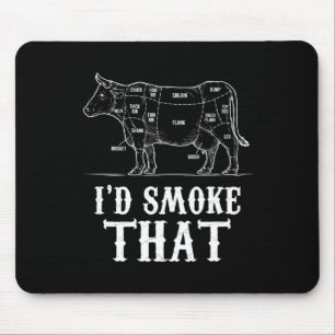 Mens I'd Smoke That Cow Bbq Grillmasters Fathers D Mouse Mat