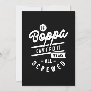Mens If Boppa Can't Fix It Father's Day Gift Invitation