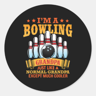 Mens I'M A Bowling Grandpa Just Like A Normal Gran Classic Round Sticker