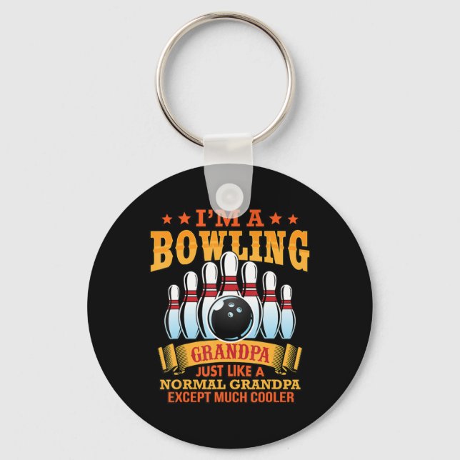 Mens I'M A Bowling Grandpa Just Like A Normal Gran Key Ring (Front)
