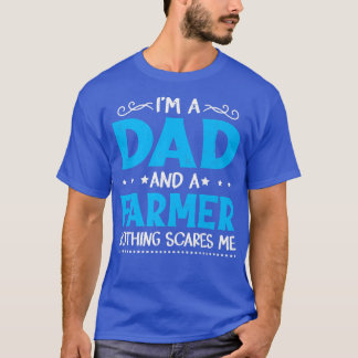 Mens I'm A Dad And A Farmer Funny Father's Day Vin T-Shirt