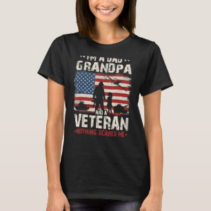 Mens I'm A Dad Grandpa And A Veteran Father's Day T-Shirt