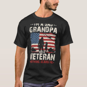 Mens I'm A Dad Grandpa And A Veteran Father's Day  T-Shirt
