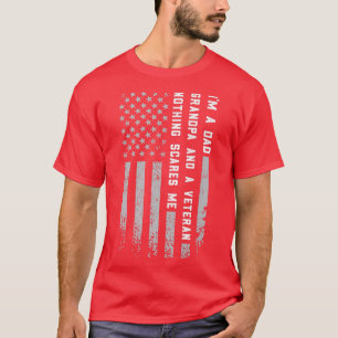 Mens I'm a dad grandpa and a veteran grandfather T-Shirt