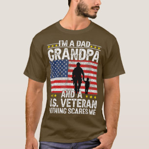 Mens I'm a Dad Grandpa and a Veteran Grandpa Fathe T-Shirt