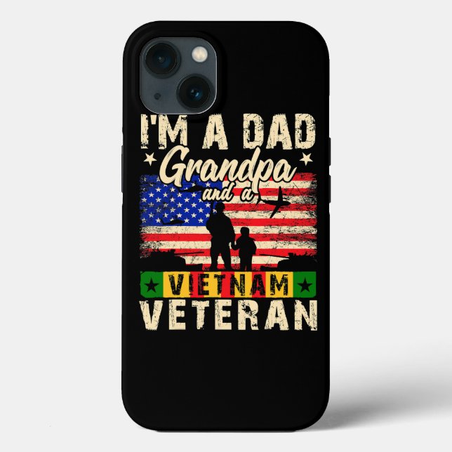 Mens Im a Dad Grandpa And a Vietnam Veteran Dad Fa Case-Mate iPhone Case (Back)