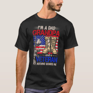Mens I'm A Dad Grandpa And Veteran Father's Day 4 T-Shirt