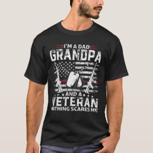 Mens I'm A Dad Grandpa T Veteran Father's Day T-Shirt
