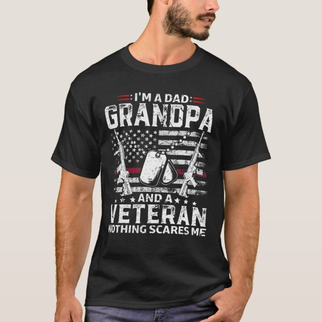 Mens I'm A Dad Grandpa T Veteran Father's Day T-Shirt (Front)