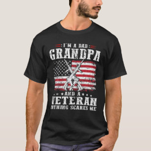 Mens I'm A Dad Grandpa Veteran Father's Day T-Shirt