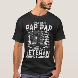 Mens I'm A Dad Pap Pap T Shirt Veteran