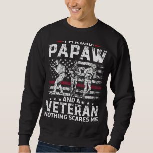 Mens I'm A Dad Papaw Shirt Veteran Father's Day 1