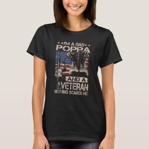 Mens I'm A Dad Poppa And A Veteran Poppa Father's T-Shirt