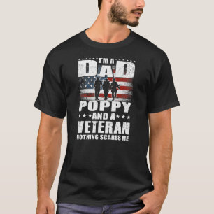 Mens I'm A Dad Poppy And A Veteran Dad Poppy T-Shirt