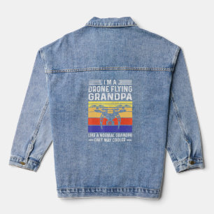Mens Im A Drone Flying Grandpa Drone  Denim Jacket