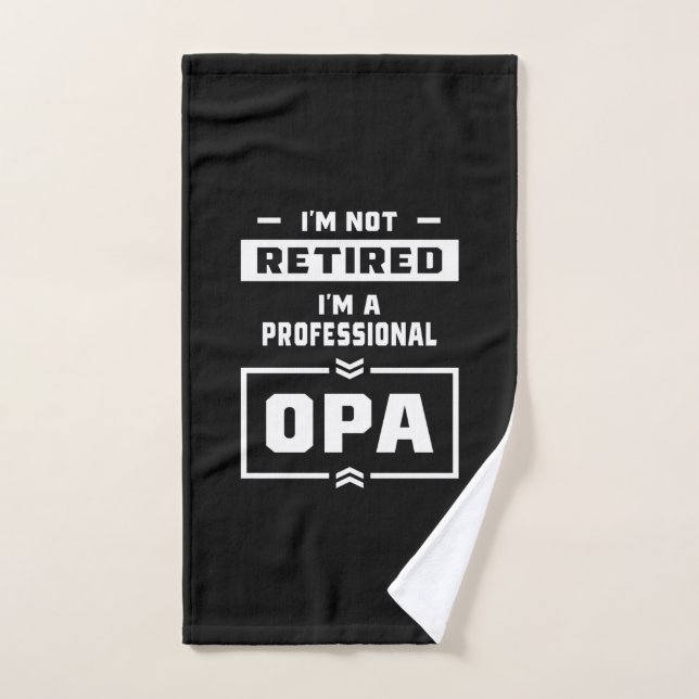 Mens I'm a Professional Opa Retired Gift Hand Towel (Hand Towel)