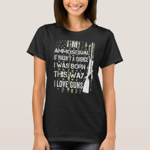 Mens Im Ammosexual Gun Gun Dad Green Camo Gunsmith T-Shirt