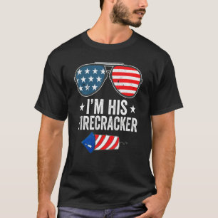 Mens I'm His Firecracker Cute 4th Of July Matching T-Shirt