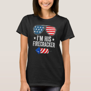 Mens I'm His Firecracker Cute 4th Of July Matching T-Shirt