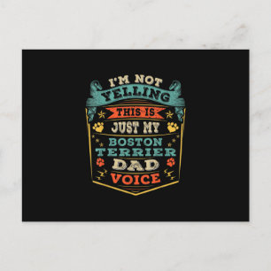 Mens Im Not Yelling Boston Terrier Christmas Dad Holiday Postcard
