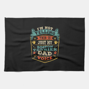 Mens Im Not Yelling Boston Terrier Christmas Dad Tea Towel