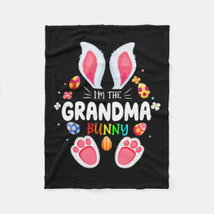 Mens I'm The Grandma Bunny Matching Family Easter  Fleece Blanket
