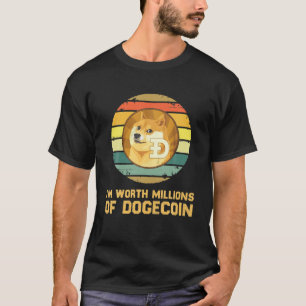 Mens I'm Worth Millions Of Dogecoin Vintage Dogec T-Shirt