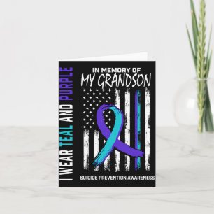 Mens In Memory Of Grandson Suicide Awareness Card