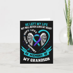 Mens In Memory Of Grandson Suicide Awareness Loss Card