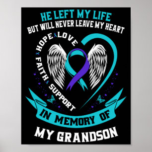 Mens In Memory Of Grandson Suicide Awareness Loss Poster