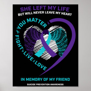 Mens In Memory Of Loving Friend Suicide Prevention Poster
