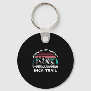 Mens inca trail to machu picchu hiking is therapy key ring