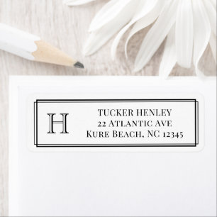 Men's Initial Black & White Office Stationery