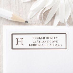 Men's Initial Dark Brown Office Stationery