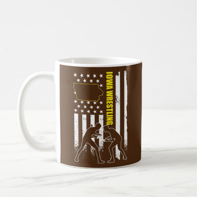 Mens Iowa Wrestling Apparel USA Iowa Wrestler Coffee Mug (Left)