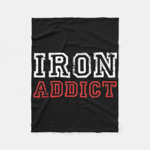 Mens Iron Addict Gym Workout Fitness Bodybuilding Fleece Blanket