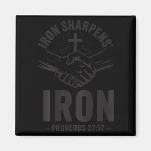 Men's Iron Sharpens Iron Proverbs 27 7 Christian G Magnet