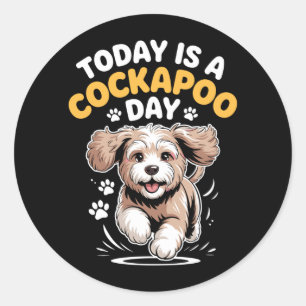 Mens Is A Apoo Day Fun Cute Dog Breed Pet Owner Classic Round Sticker