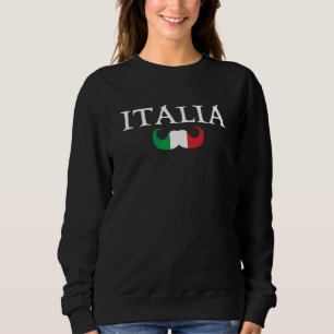 Mens Italia Italy Papa Moustache Beard Sweatshirt