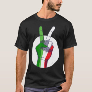 Mens Italian Flag peace sign  Victory Sign Nationa T-Shirt