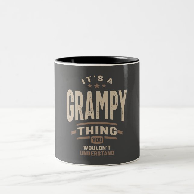 Mens It's a Grampy Thing Funny Dad Grandpa Two-Tone Coffee Mug (Center)