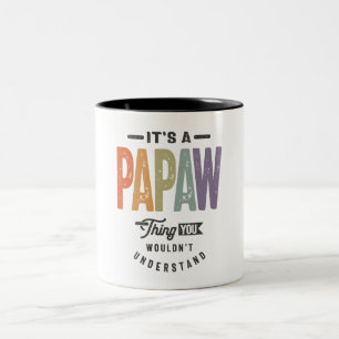Mens It's a Papaw Thing Funny Dad Grandpa Two-Tone Coffee Mug