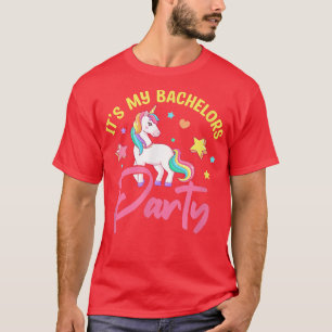 Mens Its My Bachelors Party Unicorn Groom Wedding  T-Shirt