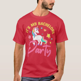Mens Its My Bachelors Party Unicorn Groom Wedding T-Shirt