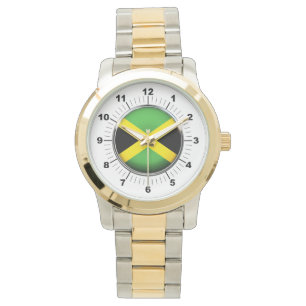 Men's Jamaica Flag Oversized Two-Tone Watch