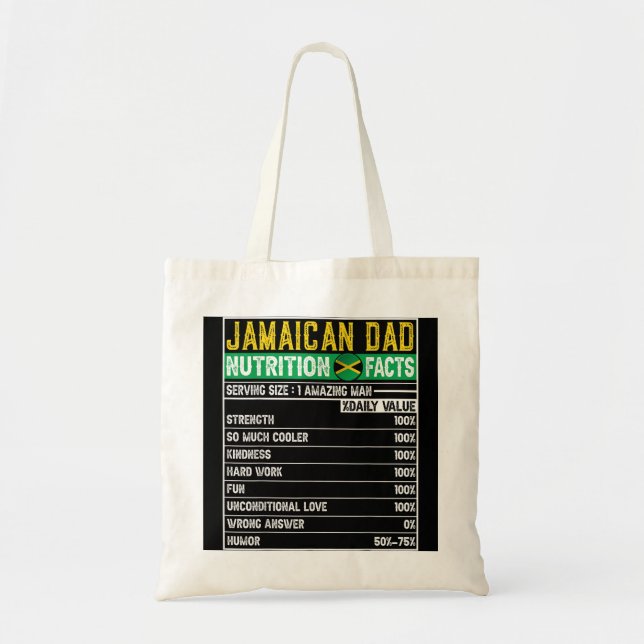 Mens Jamaican Dad Gifts Dad Hero Nutritional Fathe Tote Bag (Front)